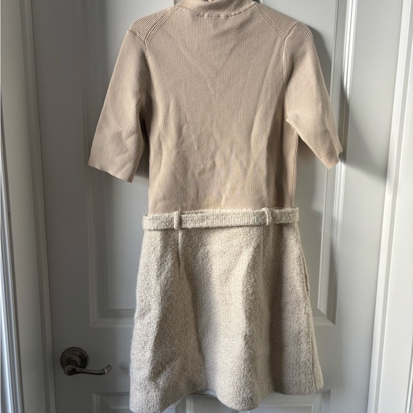 Theory Ivory Belle Tweed Knit Combo Dress - Picture 10 of 15